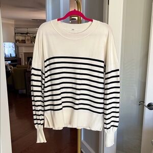 Striped Black and White Crew Neck Sweater